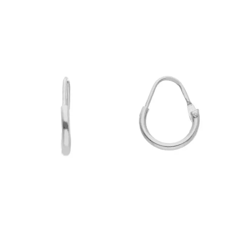 Orecchini A Cerchio In Oro Bianco 18 Ct Ø 8Mm - Songa Antonio