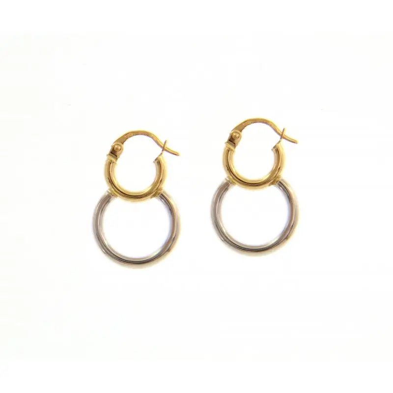 Orecchini Pendenti - Oro Giallo E Bianco - Songa Antonio