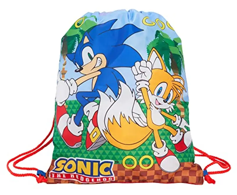 Sonic The Hedgehog Borsa con coulisse Gamer PE Kit Borsa da palestra Ragazzi Trainer Borsa da nuoto Zaino da scuola per miniatura 3