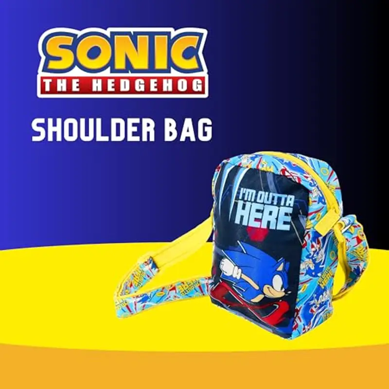 Sonic The Hedgehog Borsa per Ragazzi, Design Sonic il Riccio, Borsa Regolabile, Regalo per Bambino e Ragazzo miniatura 2