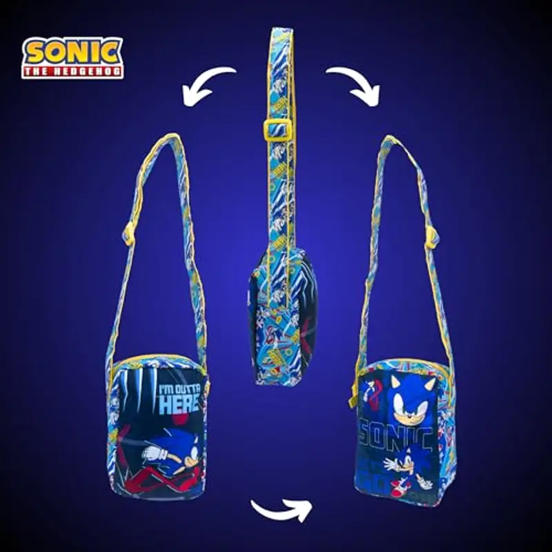 Sonic The Hedgehog Borsa per Ragazzi, Design Sonic il Riccio, Borsa Regolabile, Regalo per Bambino e Ragazzo miniatura 3