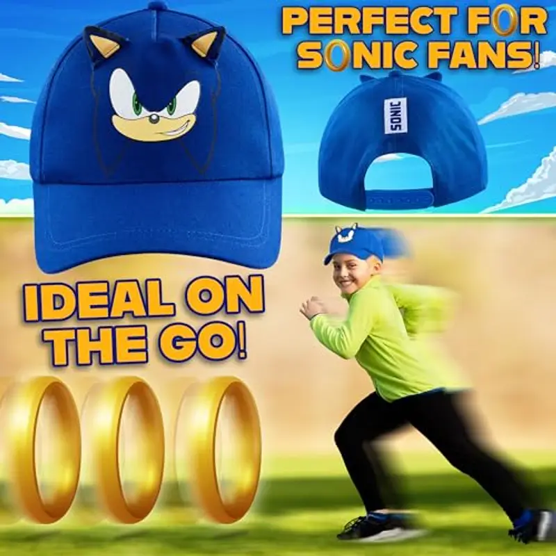 SONIC THE HEDGEHOG Cappello Bambino al Culmine Berretto Baseball Knuckles Shadow Tails Cappellino con Visiera Regalo miniatura 2