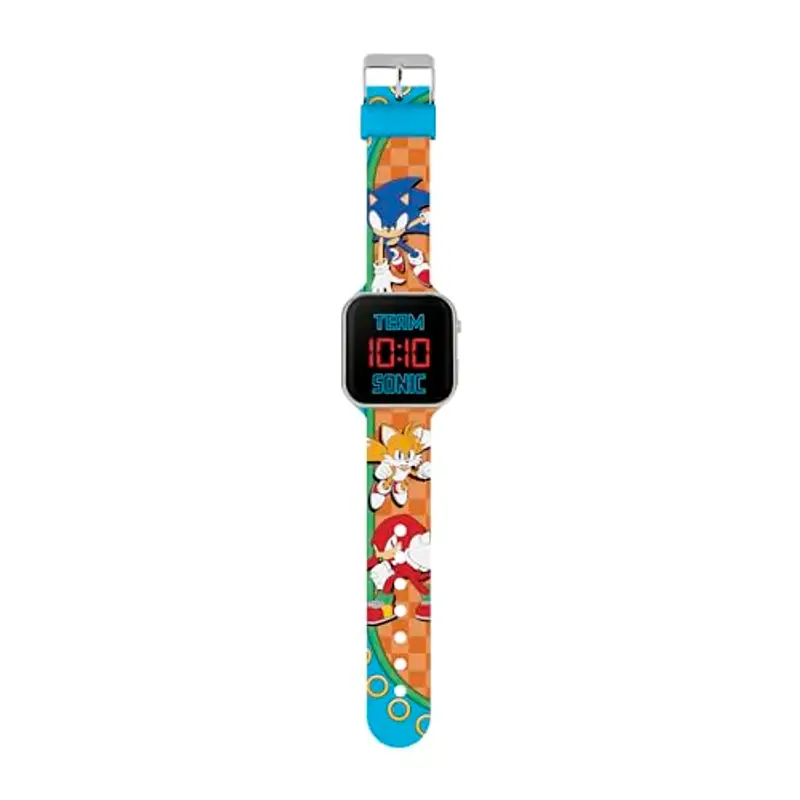 Sonic The Hedgehog SNC4322M - Orologio da polso a LED, con cinturino arancione, per bambini, Blu, Moderno miniatura 2