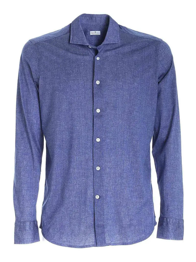 Camicia blu melange