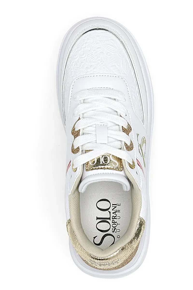 Sneakers Bianche e Oro Soprani City Pu Mirror Glitter [BIANCO] miniatura 5