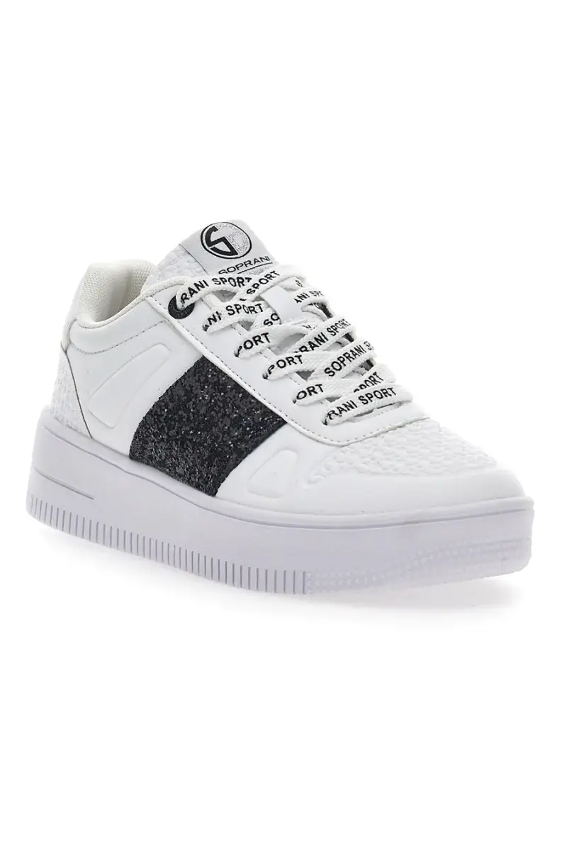 Sneakers Flatform Soprani Jimmy Glitter Bianche [WHITE miniatura 2