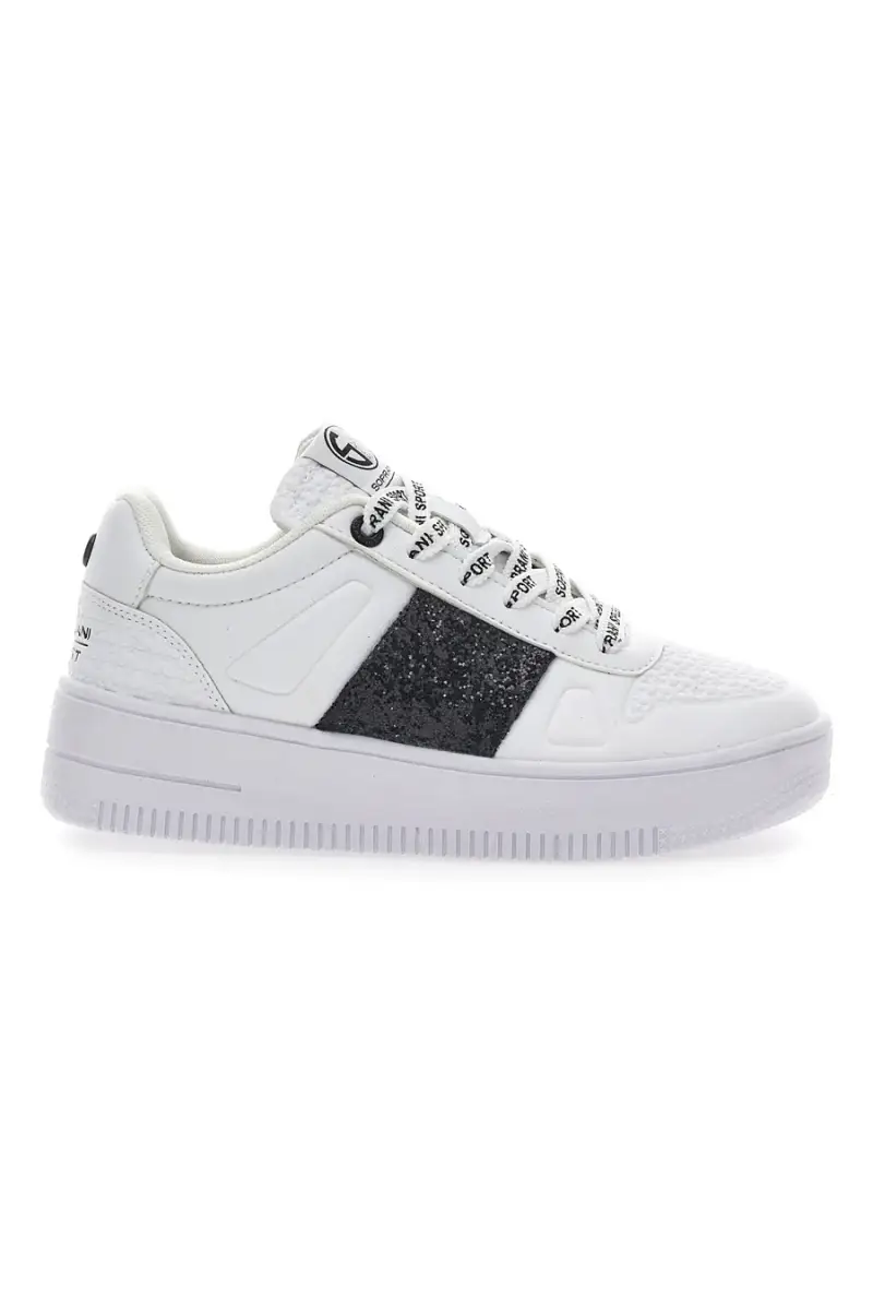Sneakers Flatform Soprani Jimmy Glitter Bianche [WHITE