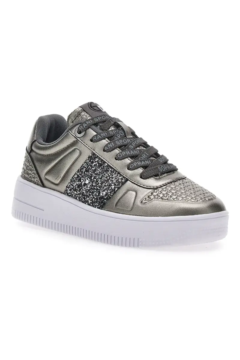 Sneakers Flatform Soprani Jimmy Glitter Piombo [GRIGIO] miniatura 2