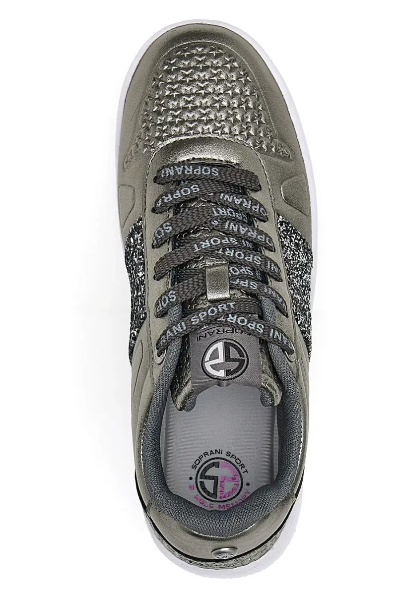 Sneakers Flatform Soprani Jimmy Glitter Piombo [GRIGIO] miniatura 5
