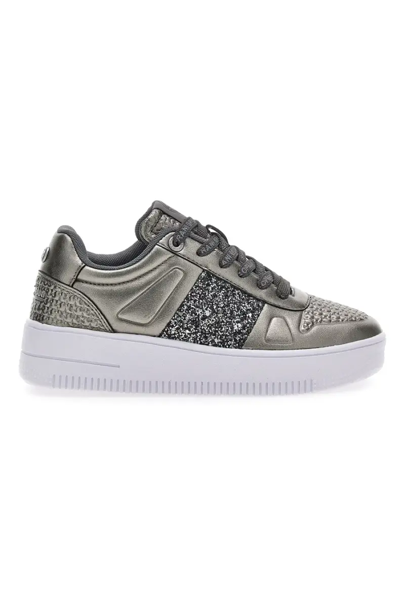 Sneakers Flatform Soprani Jimmy Glitter Piombo [GRIGIO]