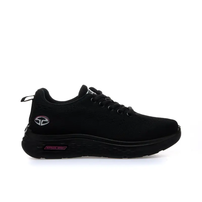 Sneakers donna nere da running con lacci