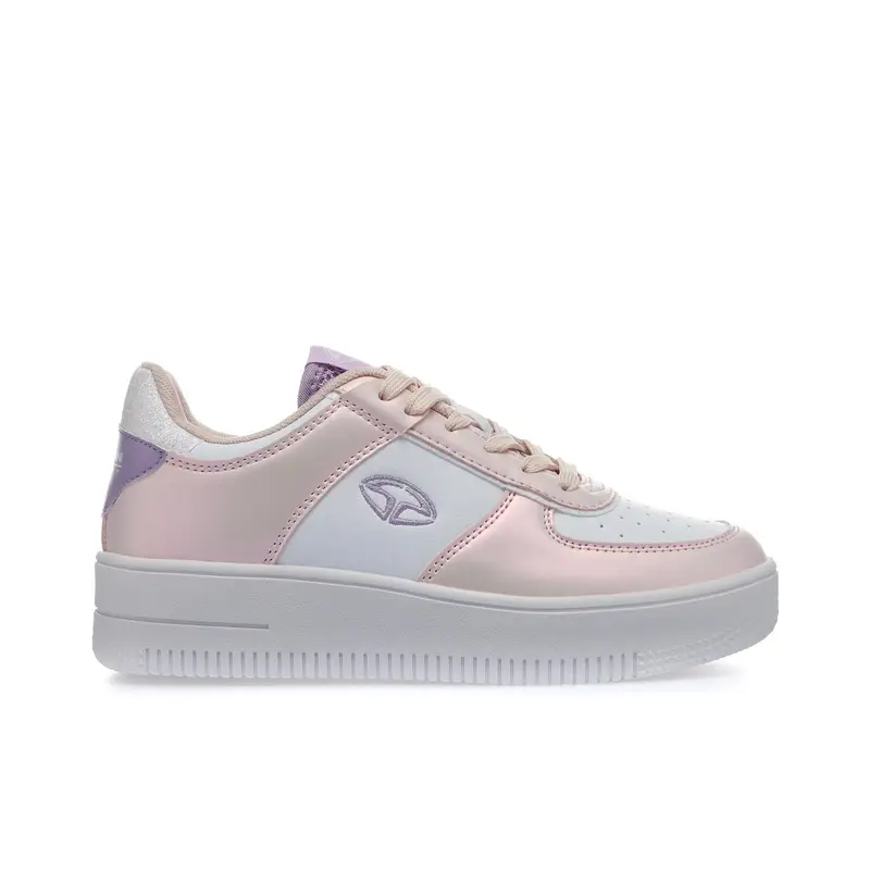 Sneakers rosa con suola platform e logo