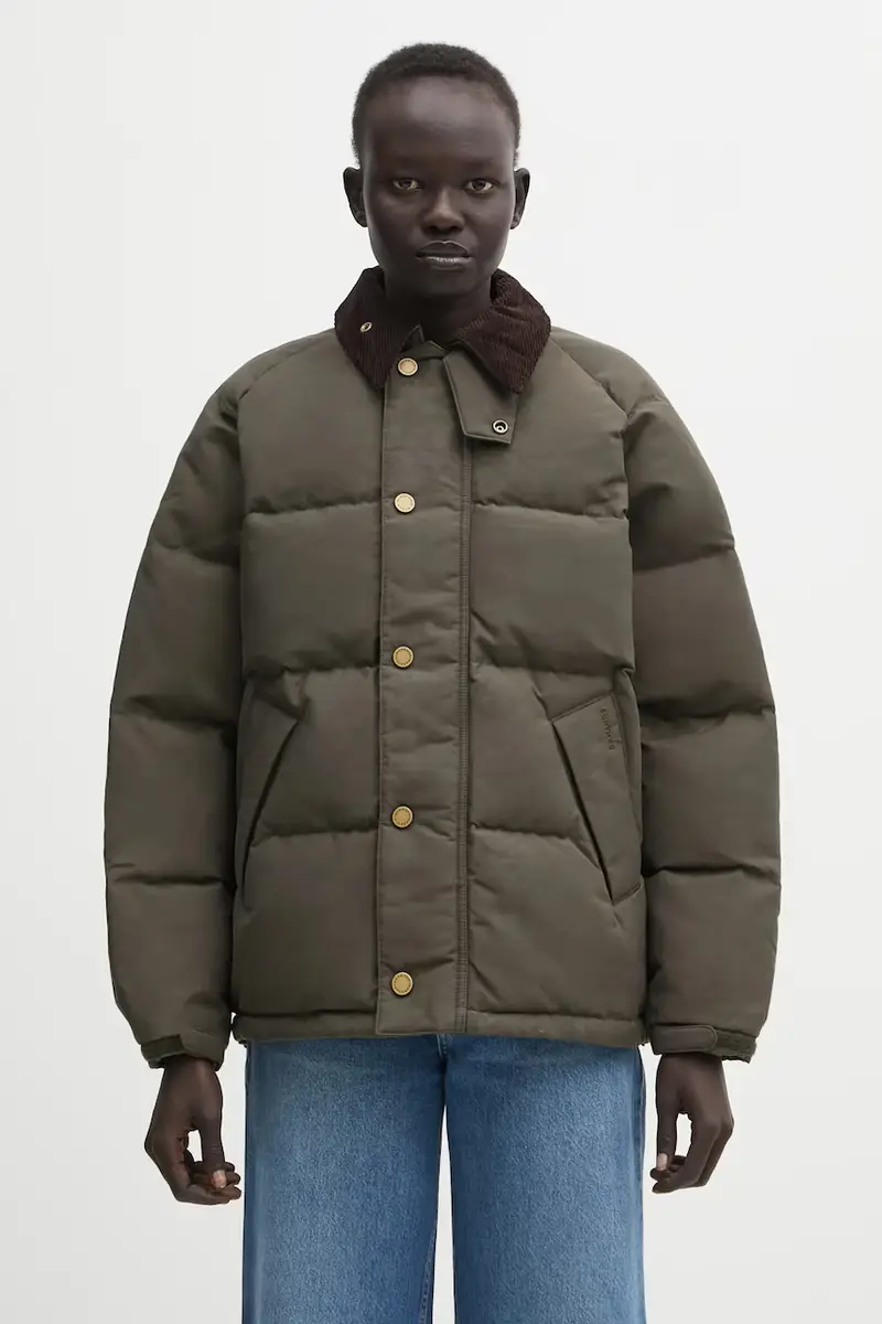 piumino Sorel x Barbour OS Transport Wax Puffer colore verde A100153733