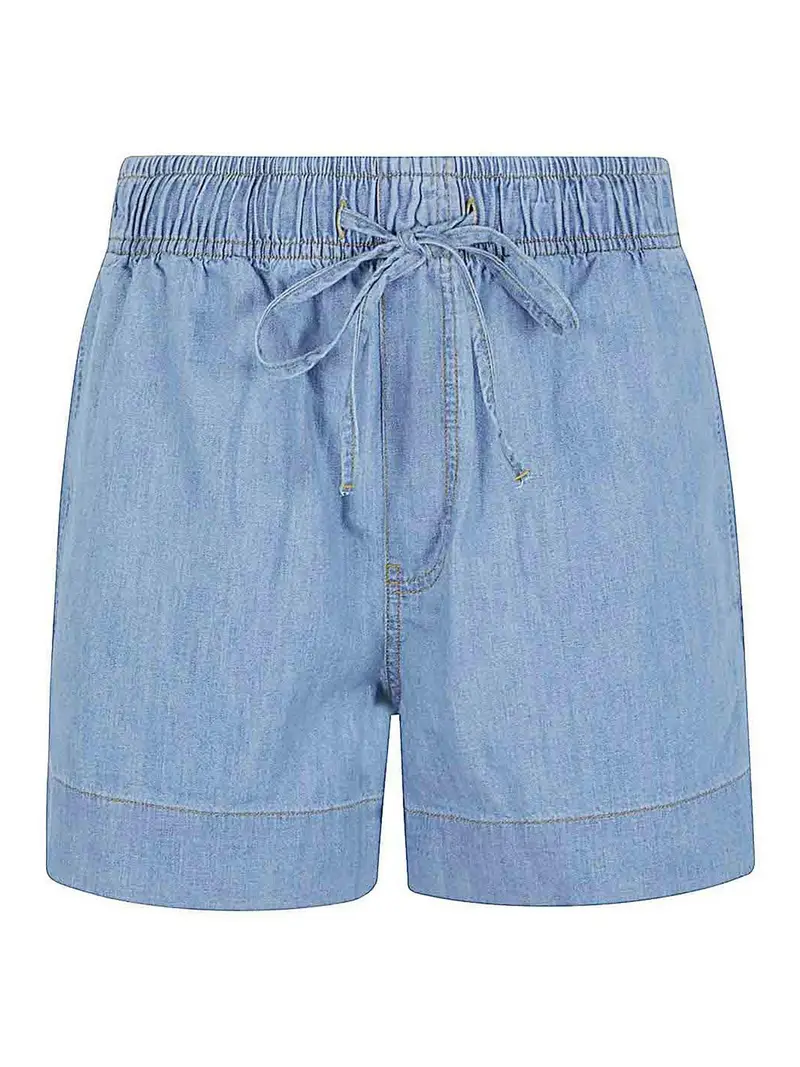 Pantaloncini di cotone in denim Blu