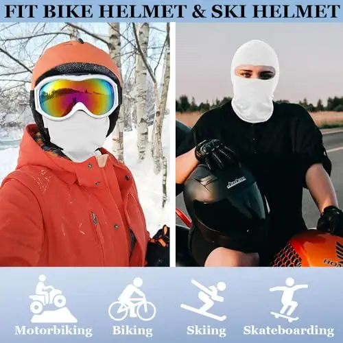 Sottocasco con Passamontagna e Protettore UV per Moto, Estivo e Termico - Balaclava per Sci e Militare miniatura 2
