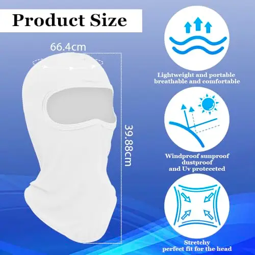 Sottocasco con Passamontagna e Protettore UV per Moto, Estivo e Termico - Balaclava per Sci e Militare miniatura 3