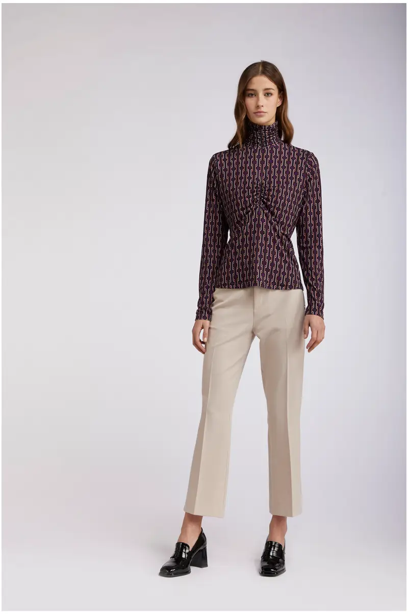 sottogiacca in jersey stampato con collo arricciato chain s