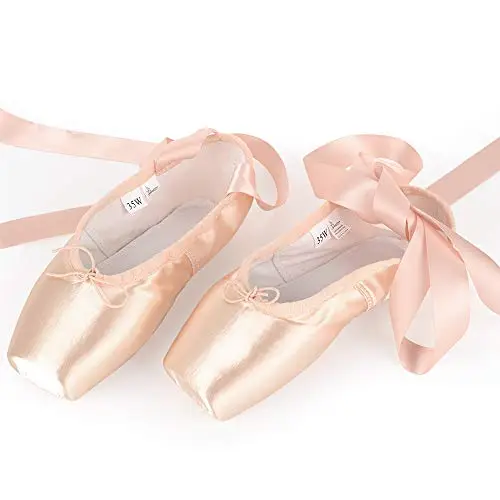 Soudittur Scarpette da Danza Classica Punte Pointe Balletto Scarpe da Ballo Comprende Scarpette salvapunte e Nastri per miniatura 3