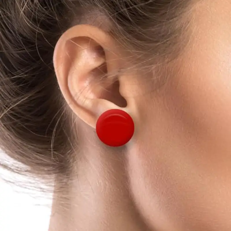 Soul-Cats 1 Paio di Orecchini a Clip in plastica di Colore Rosso miniatura 2