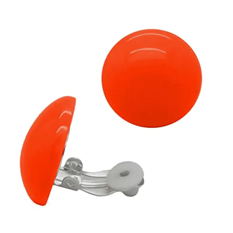 SoulCats 1 Paio di Orecchini a Clip in plastica di Colore Arancione