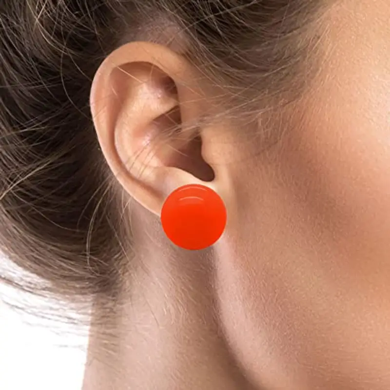 SoulCats 1 Paio di Orecchini a Clip in plastica di Colore Arancione miniatura 2