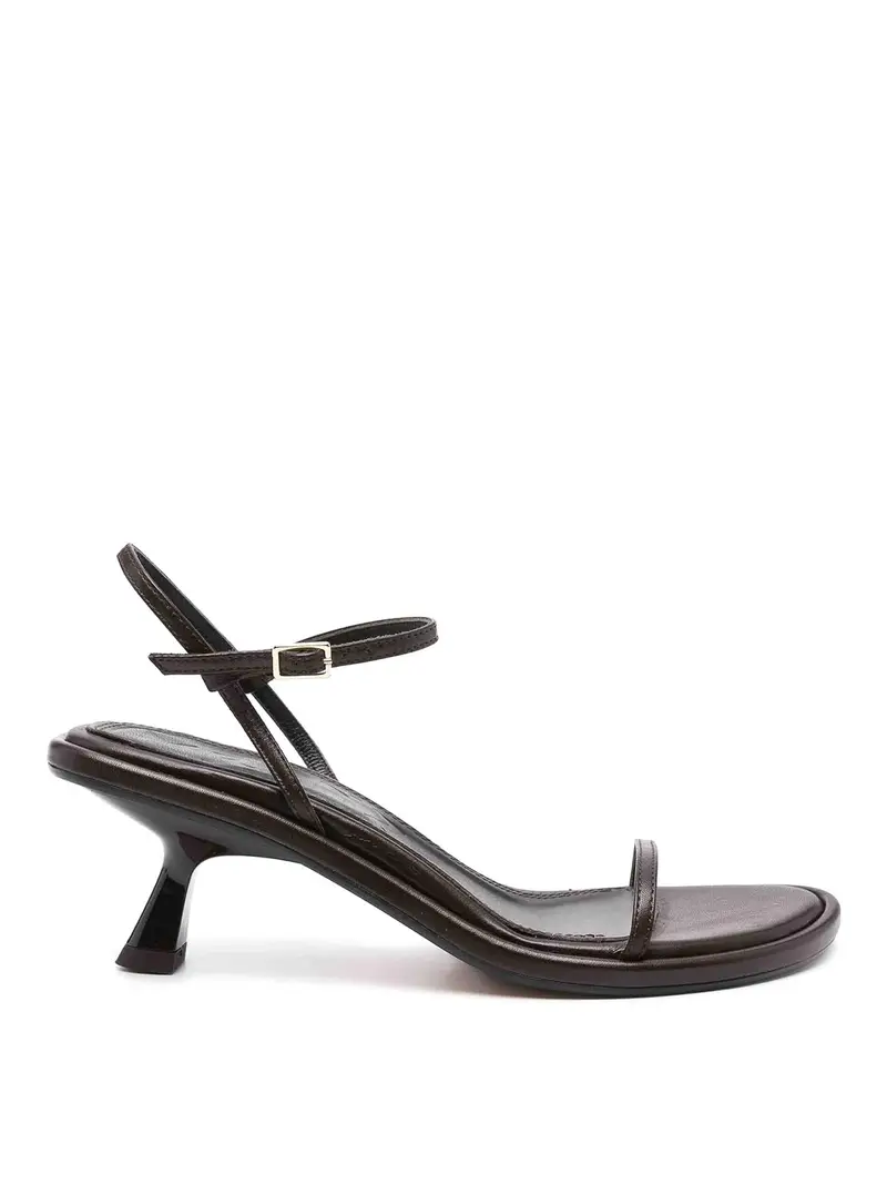 Sandali In Pelle Ivone 55Mm Marrone Scuro