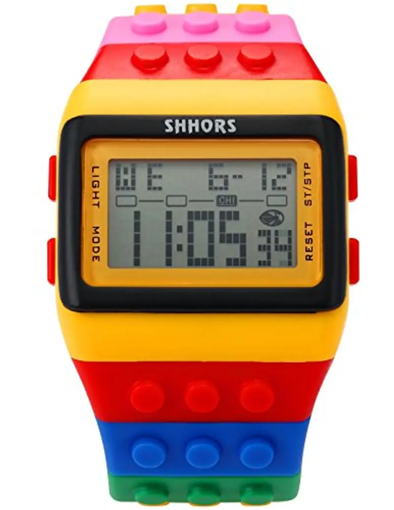 Sowatches Shhors LED091 - Orologio LED Rainbow creativo braccialetto in silicone schermo LCD sportivo, polso grande, per uomo donna bambino miniatura 2