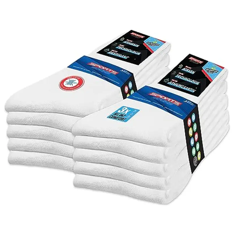 SOXCO 10 Paia Calzini Uomo Sportivi Spugna Running Trekking, Confezione da 10