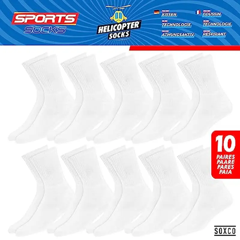 SOXCO 10 Paia Calzini Uomo Sportivi Spugna Running Trekking, Confezione da 10 miniatura 3