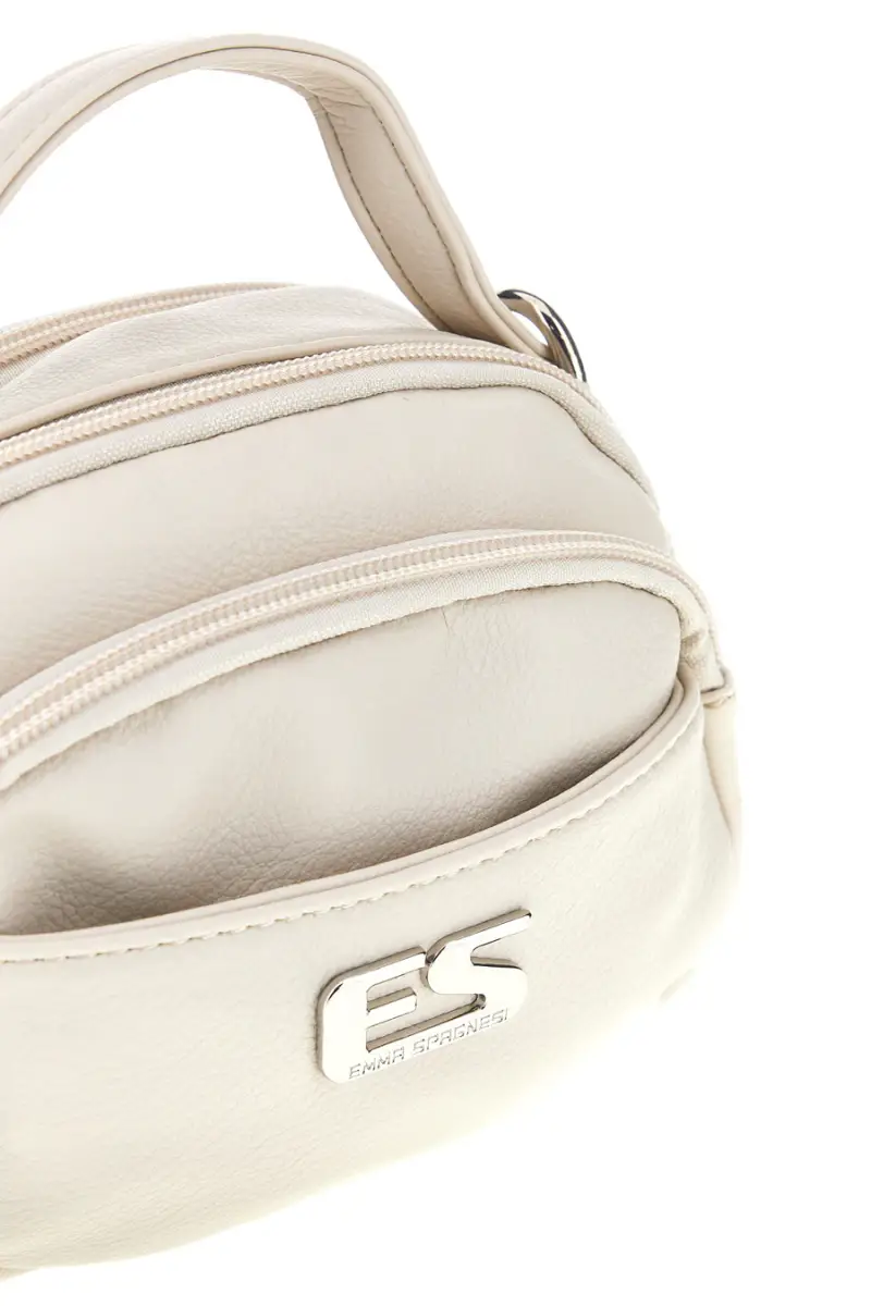 Borsa beige a mano con tracolla e zip multiple Emma spagnesi PU1808 [PANNA] miniatura 2