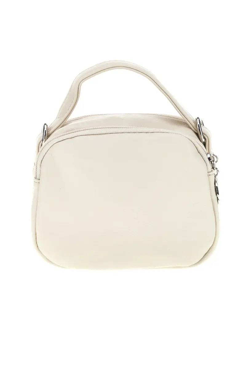 Borsa beige a mano con tracolla e zip multiple Emma spagnesi PU1808 [PANNA] miniatura 3