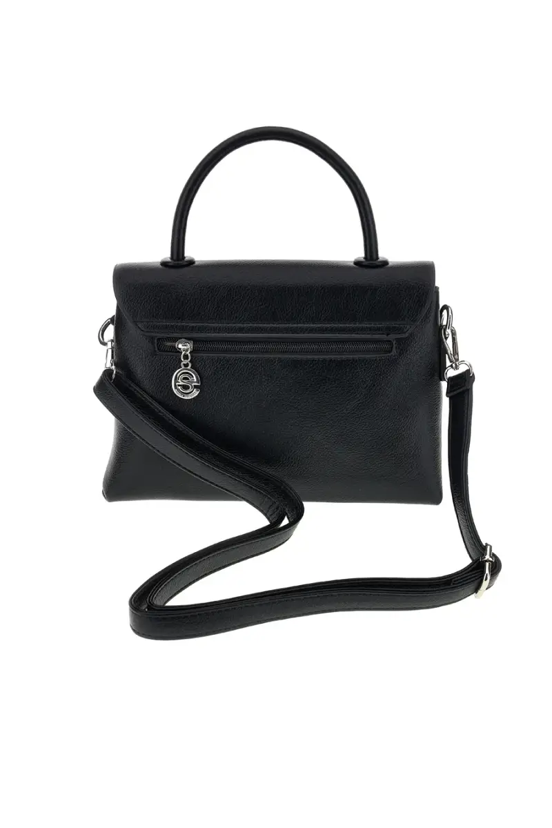 Borsa nera a mano con tracolla Emma spagnesi PU8901 [NERO] miniatura 4