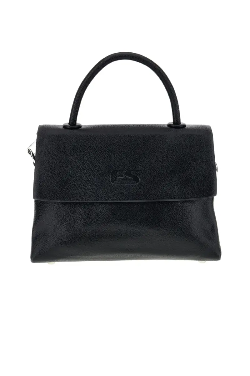 Borsa nera a mano con tracolla Emma spagnesi PU8901 [NERO]