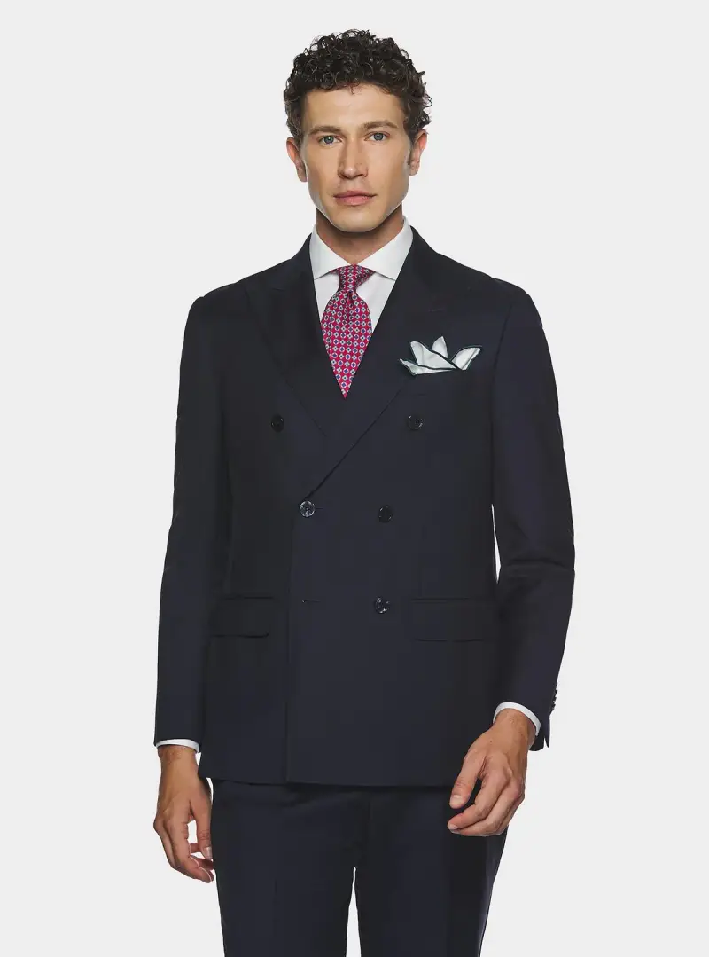 Abito doppiopetto uomo in misto lana comfort