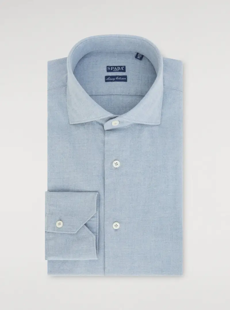 Camicia collo francese in flanella