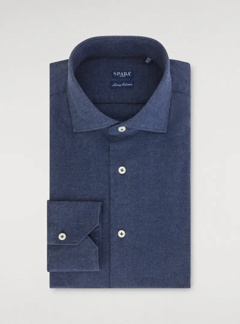 Camicia collo francese in flanella