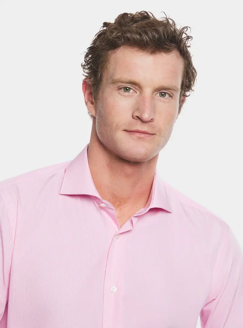 Camicia collo francese micro pied de poule