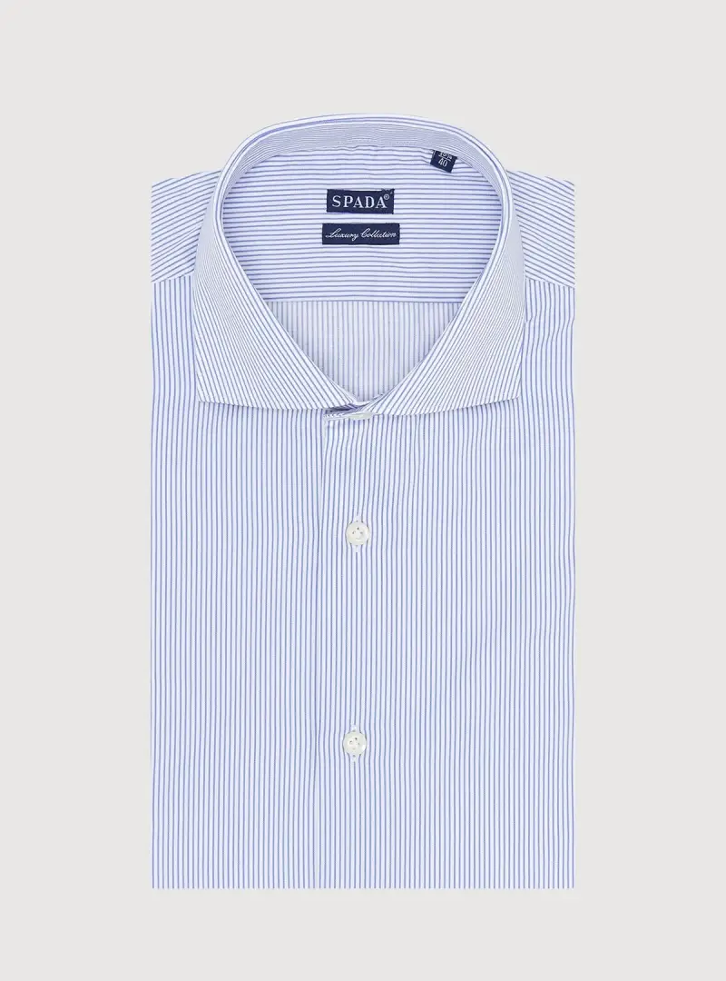 Camicia in cotone a riga stretta