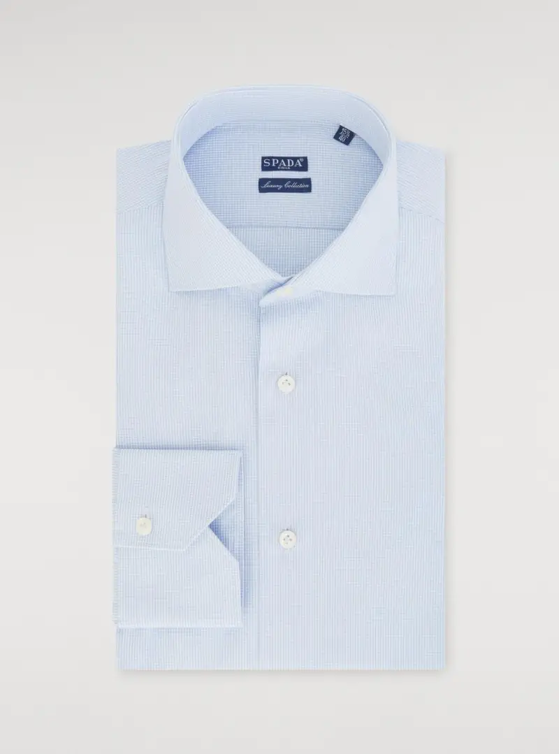 Camicia in cotone micro quadretto
