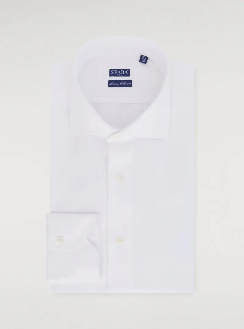 Camicia in cotone trama diagonale