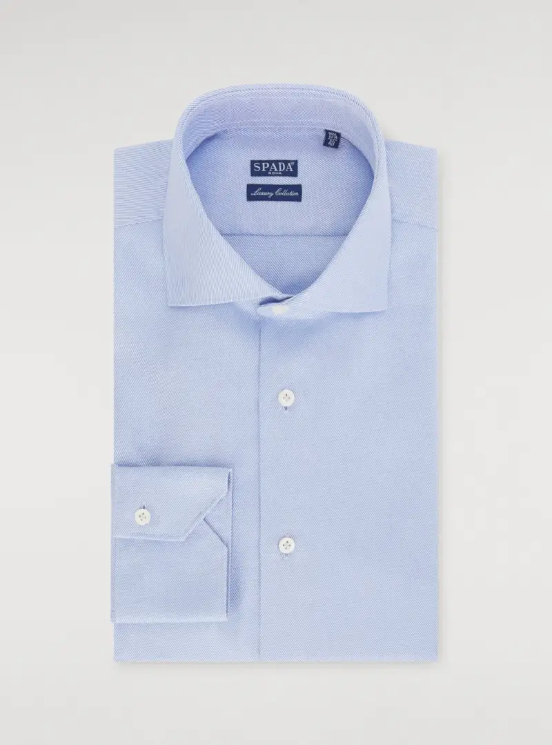 Camicia in cotone trama diagonale