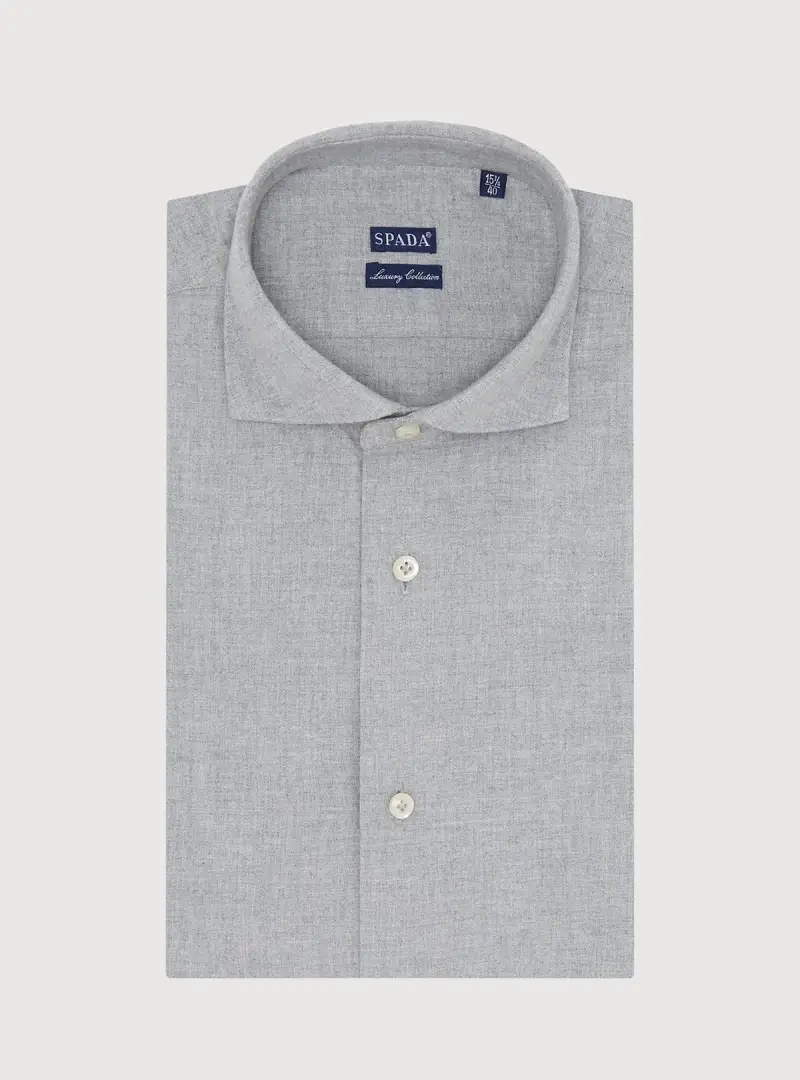 Camicia tinta unita in flanella