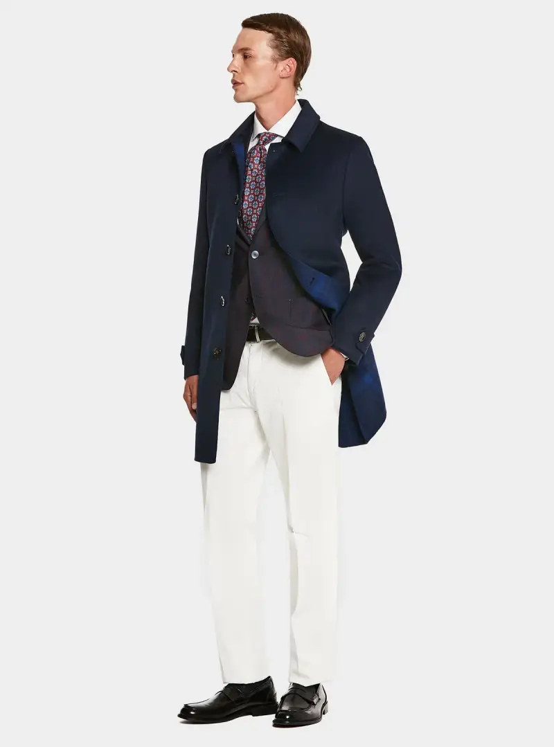 Cappotto in misto lana spigato