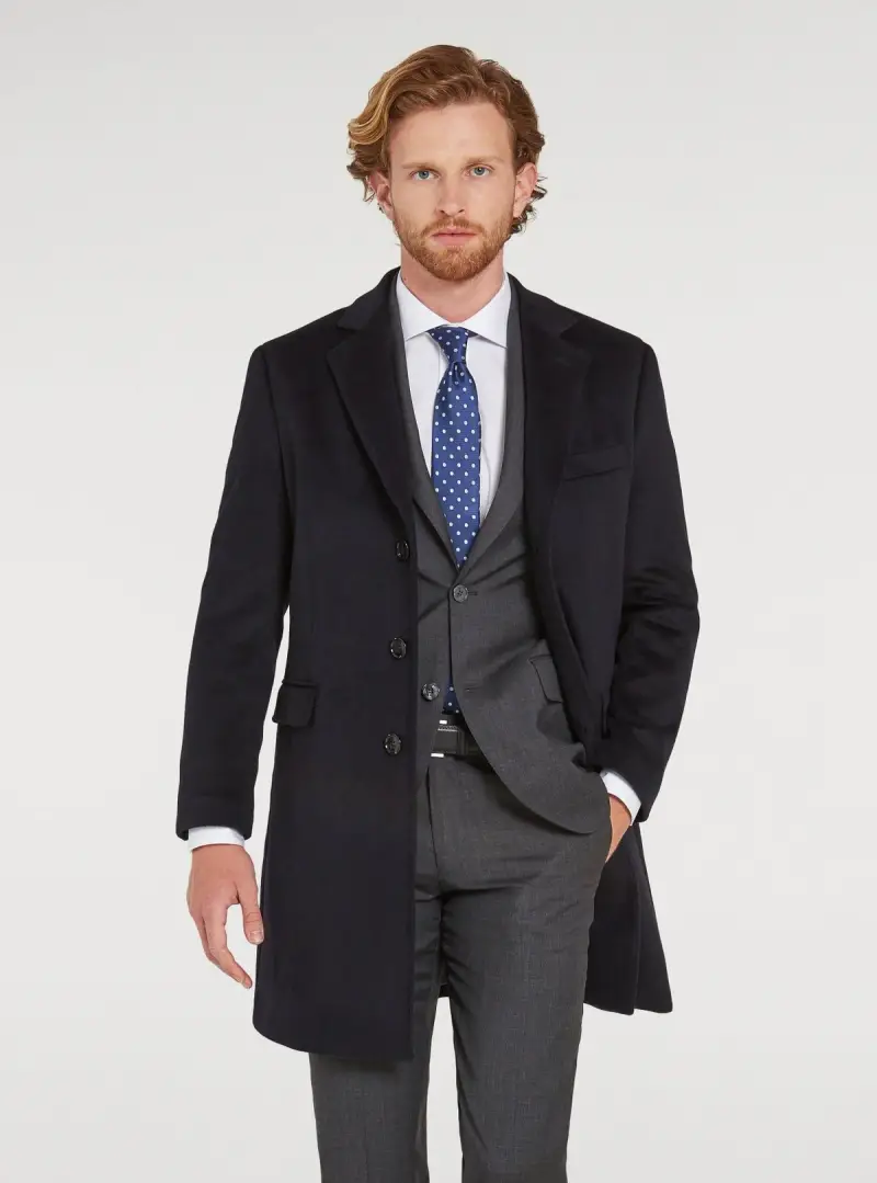 Cappotto monopetto in misto cashmere