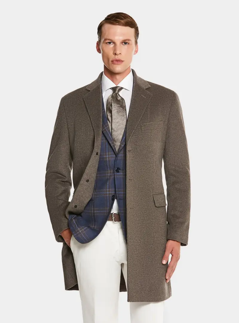 Cappotto monopetto in misto cashmere