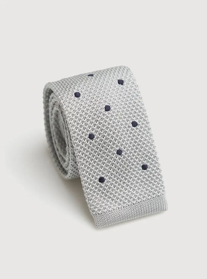 Cravatta in maglia fantasia pois