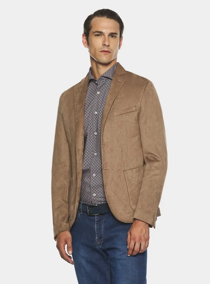 Giacca effetto scamosciato