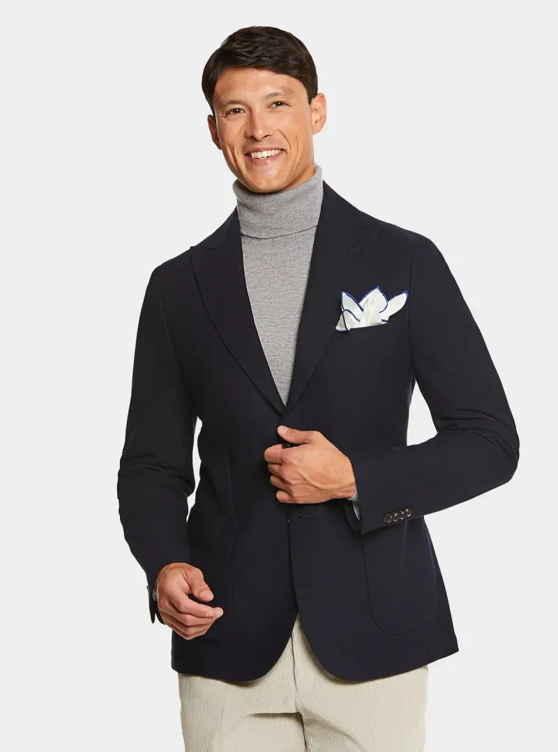 Giacca misto lana con petto a lancia