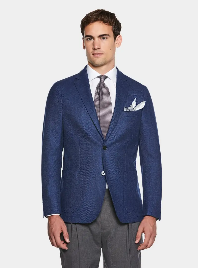 Giacca spigata in pura lana