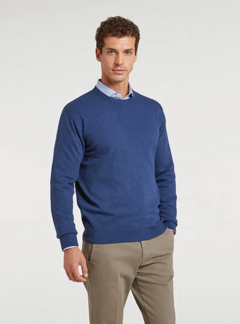 Maglia girocollo in lana cashmere